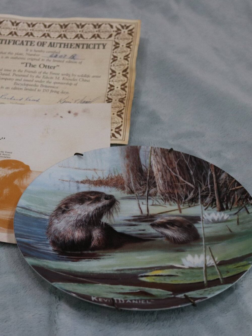 The Bradford Exchange vintage 1988 "The Otter" collector's plate.
